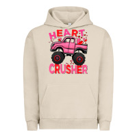 Pigment French Oak Heart crusher pink monster truck Valentine's Day Urban Hoodie - HowdyJamesFarm