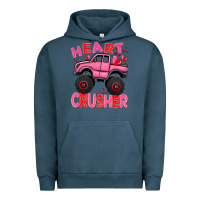 Pigment Midnight Navy Heart crusher pink monster truck Valentine's Day Urban Hoodie - HowdyJamesFarm
