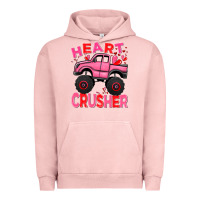 Pigment Salmon Heart crusher pink monster truck Valentine's Day Urban Hoodie - HowdyJamesFarm