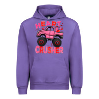 Tulip Heart crusher pink monster truck Valentine's Day Urban Hoodie - HowdyJamesFarm