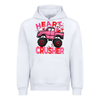 White Heart crusher pink monster truck Valentine's Day Urban Hoodie - HowdyJamesFarm