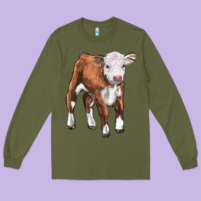 Hereford Calf Long Sleeve Tee Designed By Lillyallendesigns