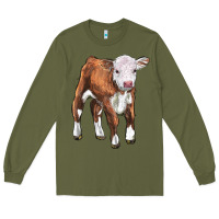 Army Green hereford calf Long Sleeve Tee - LillyAllenDesigns