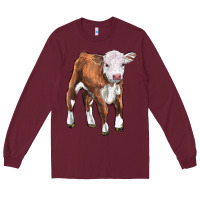 Burgundy hereford calf Long Sleeve Tee - LillyAllenDesigns