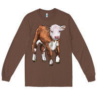 Chestnut hereford calf Long Sleeve Tee - LillyAllenDesigns