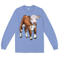Colony Blue hereford calf Long Sleeve Tee - LillyAllenDesigns