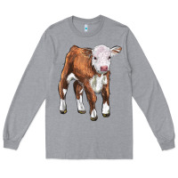 Heather Grey hereford calf Long Sleeve Tee - LillyAllenDesigns