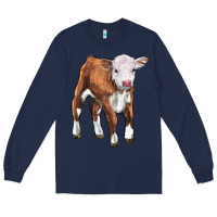 Navy hereford calf Long Sleeve Tee - LillyAllenDesigns