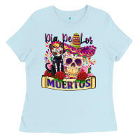 Baby Blue dia de los muertos Ladies Tee - Zillion Design Studio