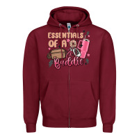 Burgundy essentials of a baddie Zipper Hoodie - MaliasSmallBusiness