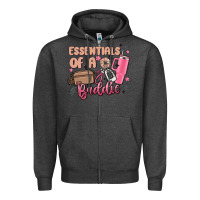 Charcoal Heather essentials of a baddie Zipper Hoodie - MaliasSmallBusiness
