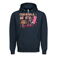 Navy essentials of a baddie Zipper Hoodie - MaliasSmallBusiness