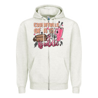 Oatmeal Heather essentials of a baddie Zipper Hoodie - MaliasSmallBusiness