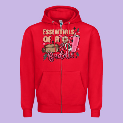Essentials Of A Baddie Zipper Hoodie Designed By Maliassmallbusiness