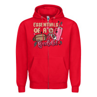 Red essentials of a baddie Zipper Hoodie - MaliasSmallBusiness