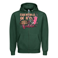 Sports Green essentials of a baddie Zipper Hoodie - MaliasSmallBusiness
