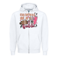 White essentials of a baddie Zipper Hoodie - MaliasSmallBusiness