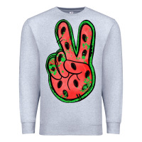 Heather Grey watermelon peace sign Premium Sweatshirt - Jasminsmagicworld