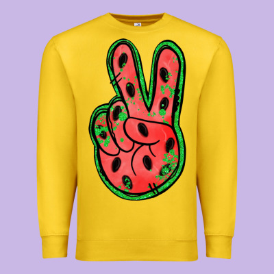 Watermelon Peace Sign Premium Sweatshirt Designed By Jasminsmagicworld