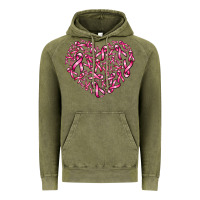 Vintage Olive breast cancer ribbon heart Vintage Hoodie - AdoDesignShop