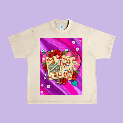 Playing Cards With Pearls And Glitter Air Urban Heavy Tee Designed By Adodesignshop