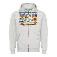 Dove Grey teaching my tribe Zipper Hoodie - NancyCooperArtShop