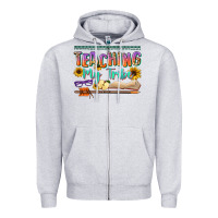 Heather Grey teaching my tribe Zipper Hoodie - NancyCooperArtShop