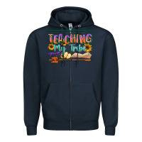 Navy teaching my tribe Zipper Hoodie - NancyCooperArtShop