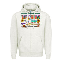 Oatmeal Heather teaching my tribe Zipper Hoodie - NancyCooperArtShop