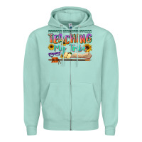 Seafoam teaching my tribe Zipper Hoodie - NancyCooperArtShop
