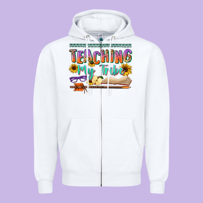 Teaching My Tribe Zipper Hoodie Designed By Nancycooperartshop