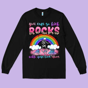 You Can Go Kick Rocks With Open Toed Shoes Long Sleeve Tee Designed By Jahusdesignshop