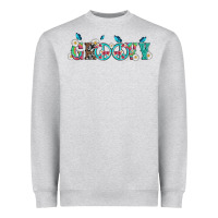 Heather Grey groovy with peace  sign flowers Heavyweight Sweatshirt - Artiststas