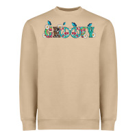 Mushroom groovy with peace  sign flowers Heavyweight Sweatshirt - Artiststas