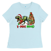 Baby Blue t rex x mas mood Ladies Tee - RanaPortraitStore