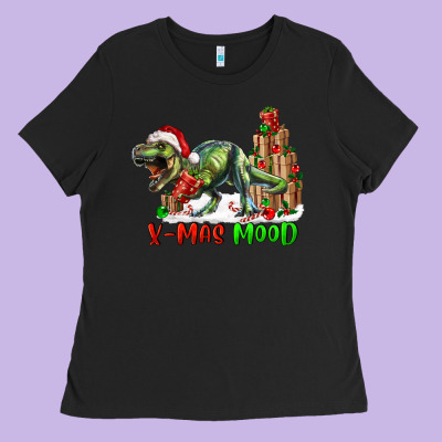 Ladies Tee t rex x mas mood