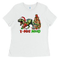 White t rex x mas mood Ladies Tee - RanaPortraitStore