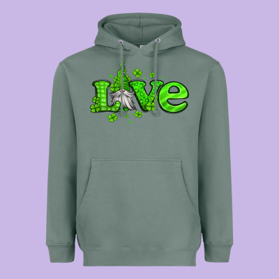 Love St Patricks Gnome Heavyweight Hoodie Designed By Jasminsmagicworld