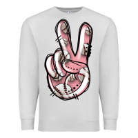 Dove Grey baseball peace sign Premium Sweatshirt - Jasminsmagicworld