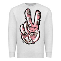 Oatmeal Heather baseball peace sign Premium Sweatshirt - Jasminsmagicworld