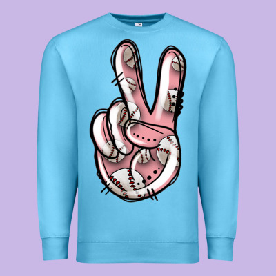 Baseball Peace Sign Premium Sweatshirt Designed By Jasminsmagicworld