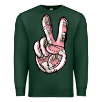 Sports Green baseball peace sign Premium Sweatshirt - Jasminsmagicworld