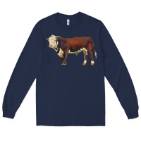 Navy hereford bull Long Sleeve Tee - LillyAllenDesigns