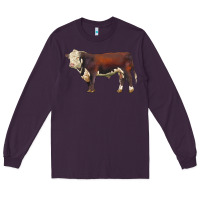 Plum hereford bull Long Sleeve Tee - LillyAllenDesigns