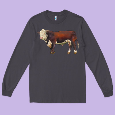 Hereford Bull Long Sleeve Tee Designed By Lillyallendesigns
