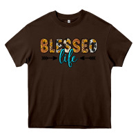 Chocolate Brown blessed life Heavy Core Tee - Zillion Design Studio
