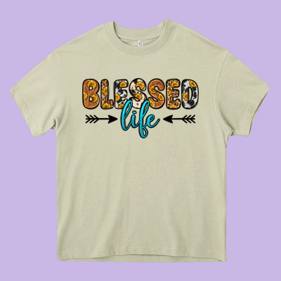 Blessed Life Heavy Core Tee Designed By Zillion Design Studio