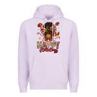 Lilac happy holidays christmas afro messy bun Premium Hoodie - texasbilliewilder