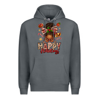 Rock happy holidays christmas afro messy bun Premium Hoodie - texasbilliewilder