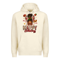 Sandshell happy holidays christmas afro messy bun Premium Hoodie - texasbilliewilder